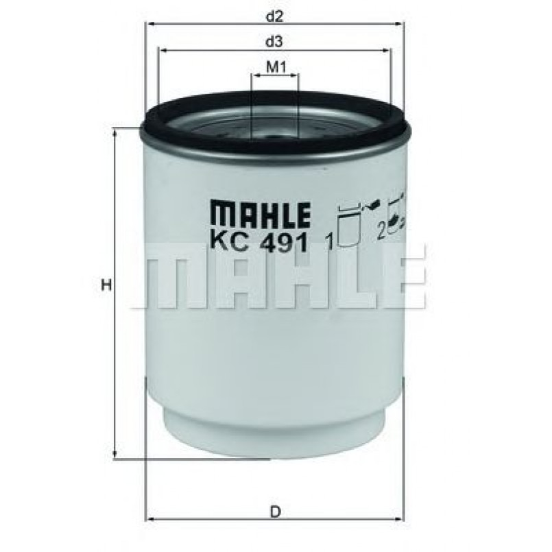 KC491D Фільтр палива (MAHLE)