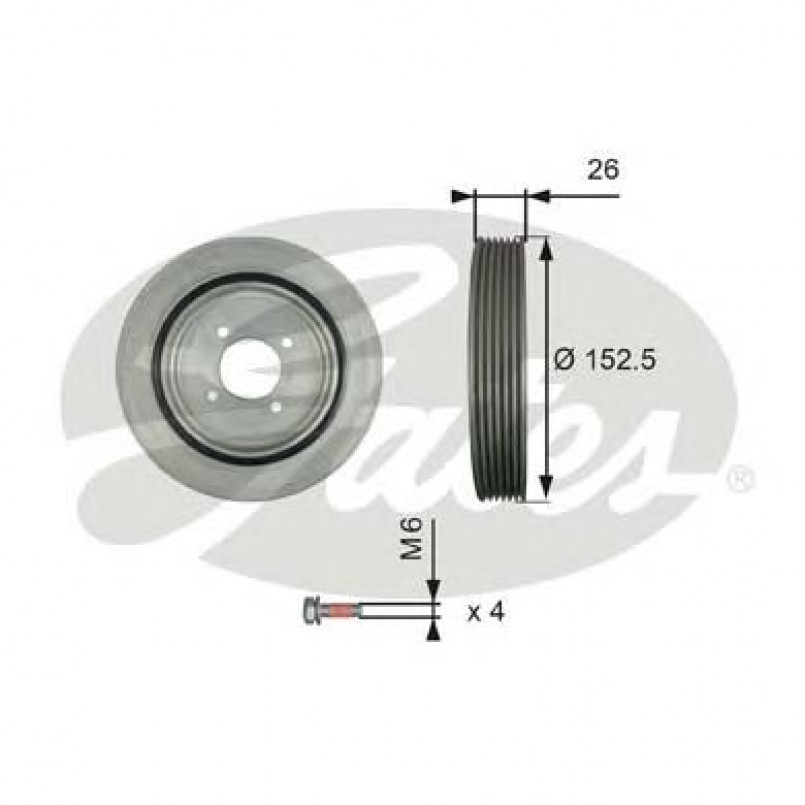 TVD1011A (7845-20016)  Шків колінчастого валу (демпфер) GATES DA TORS VIBR. DAMPER
