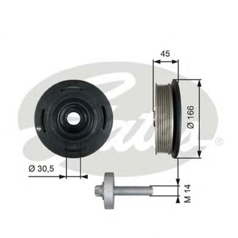 TVD1041A (7845-20021)  Шків колінчастого валу (демпфер) GATES DA TORS VIBR. DAMPER