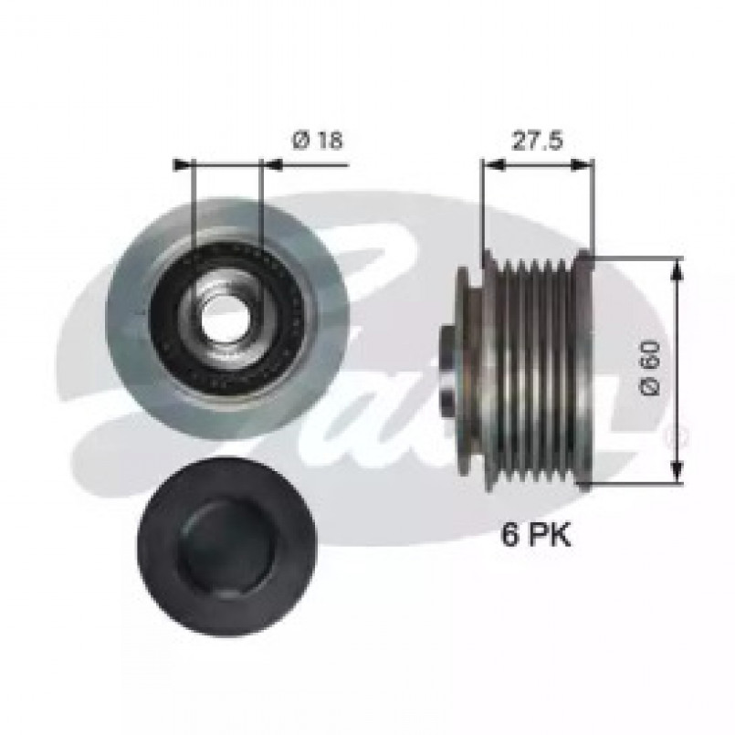 OAP7176 (7789-10176)  Шків генератора GATES OVERRUNNING ALT.PULLEY