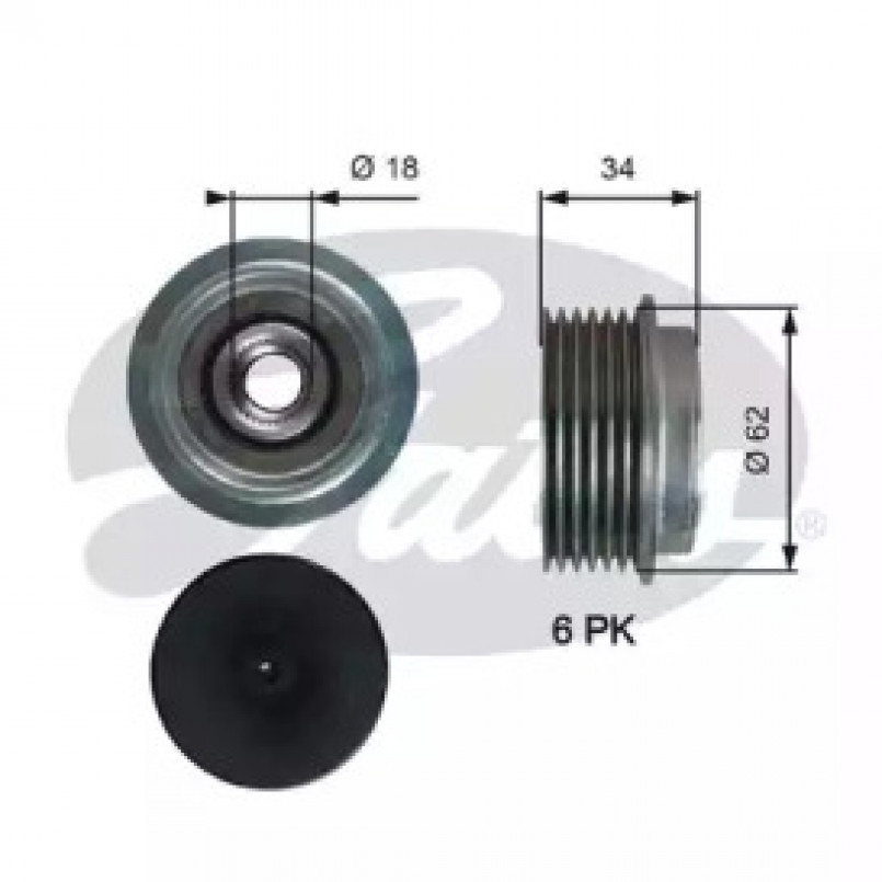 OAP7203 (7789-10203)  Шків генератора GATES OVERRUNNING ALT.PULLEY