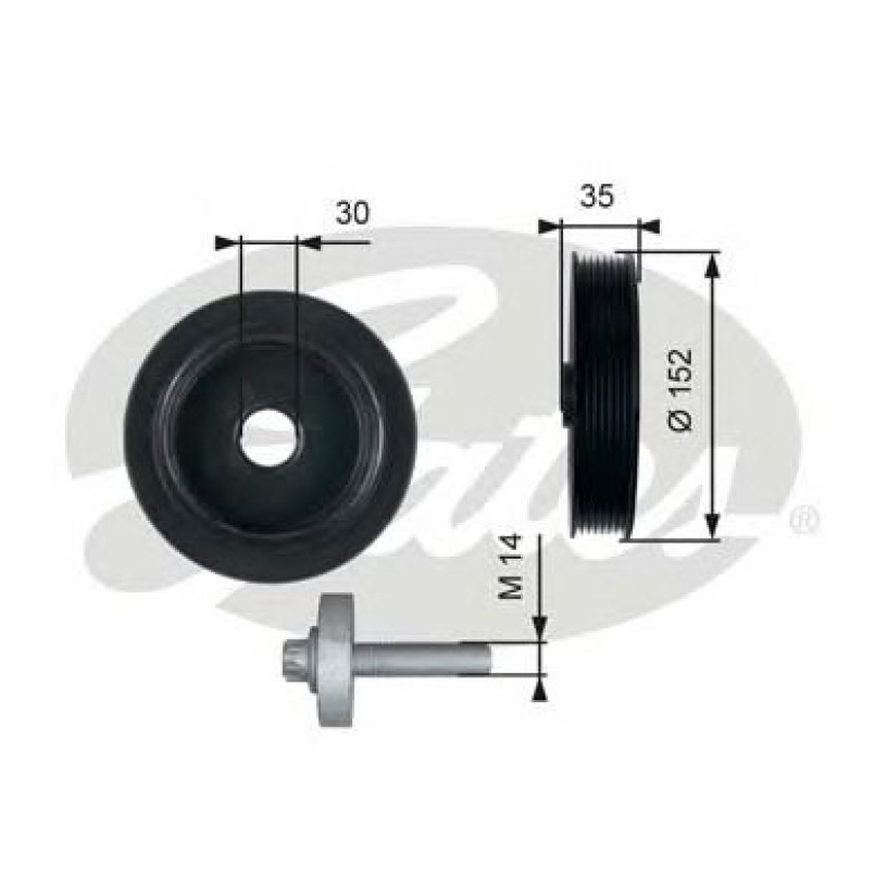 TVD1127A (7845-20127)  Шків колінчастого валу (демпфер) GATES DA TORS VIBR. DAMPER