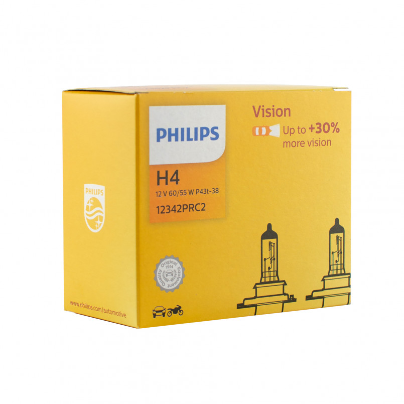 12342PRC2 (PHILIPS) H4 Vision (+30%) 12V 60/55W P43t-38