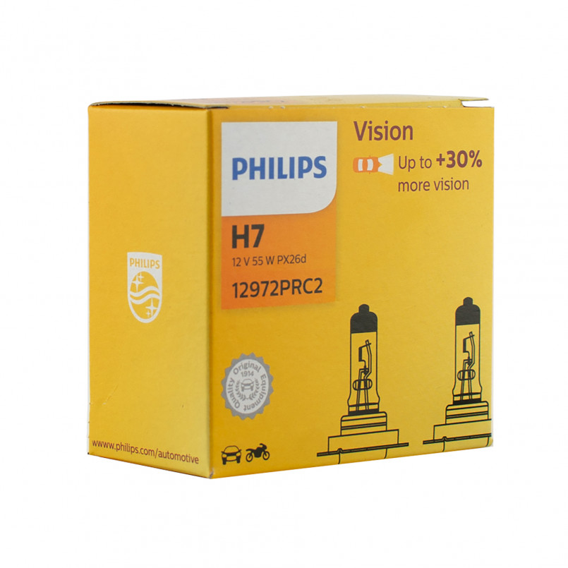 12972PRC2 (PHILIPS) H7 12V 55W PX26d Vision +30% (2 шт.)