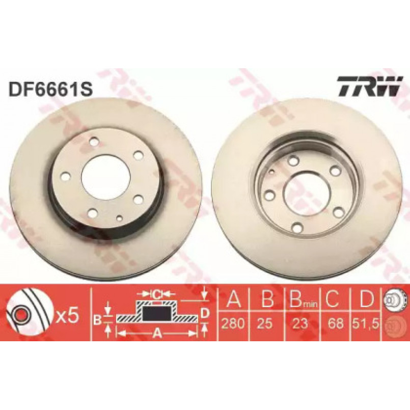 DF6661S  TRW - Гальмівний диск