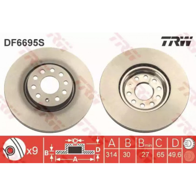 DF6695S  TRW - Гальмівний диск