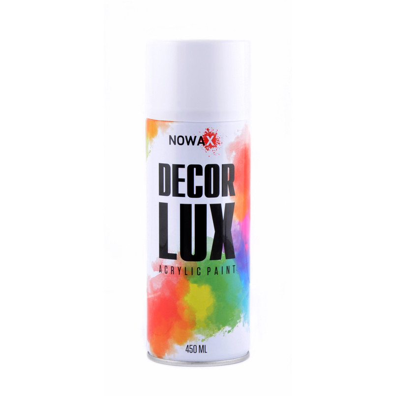 NOWAX Акрилова фарба в спреї DECOR LUX 9010 БІЛИЙ матовий. 450ml