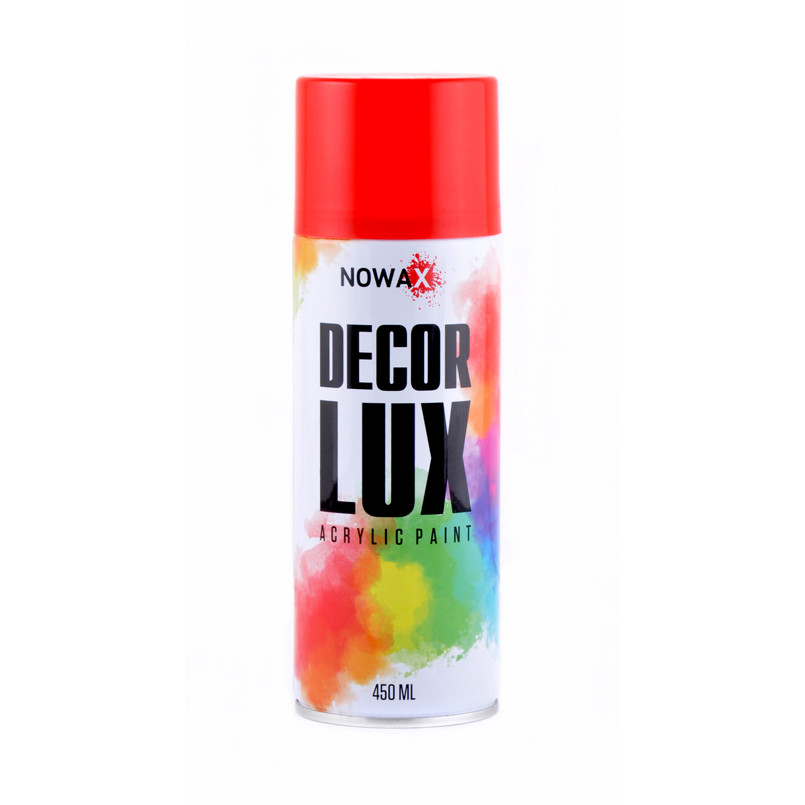 NOWAX Акрилова фарба в спреї DECOR LUX 3001 Сигнальний Червоний 450ml
