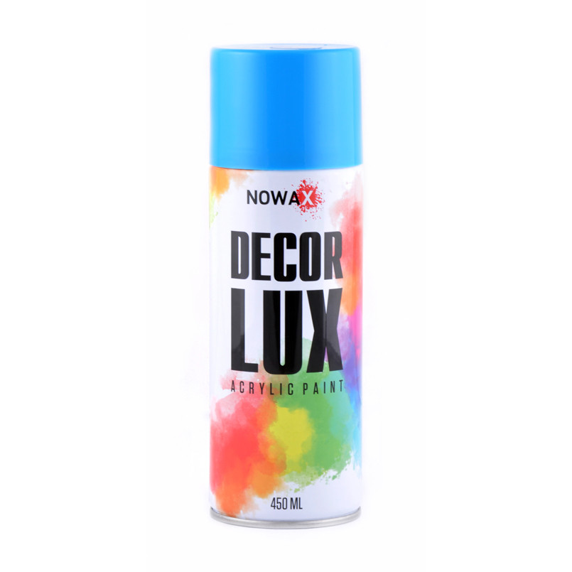 NOWAX Акрилова фарба в спреї DECOR LUX 5012 Світло блакитний 450ml