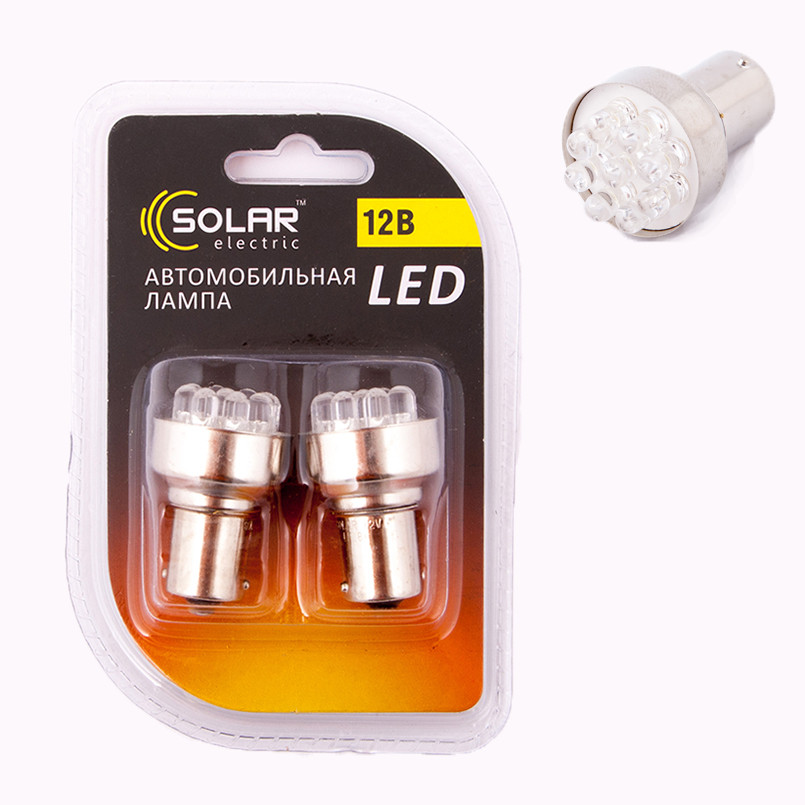 LED 12V S25 BA15s 9leds white 2шт. (32шт.)