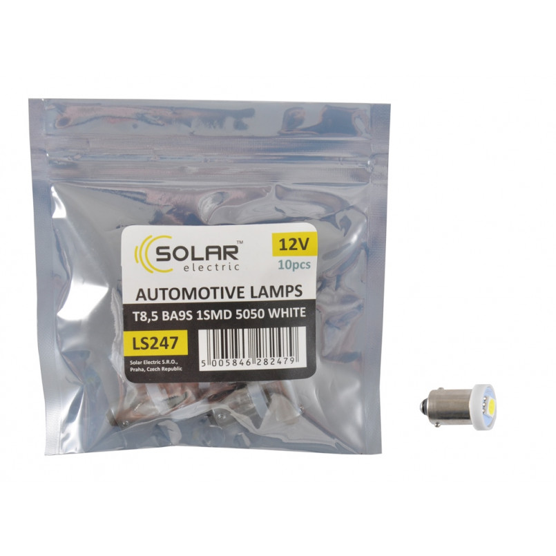 LED 12V T8.5 BA9s 1led 5050 white 1шт. (10шт.)
