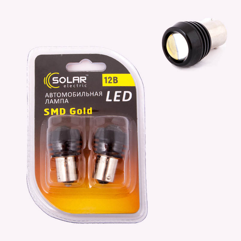 LED 12V S25 BA15S 1SMD 1.5W+Lens white (32 шт.)
