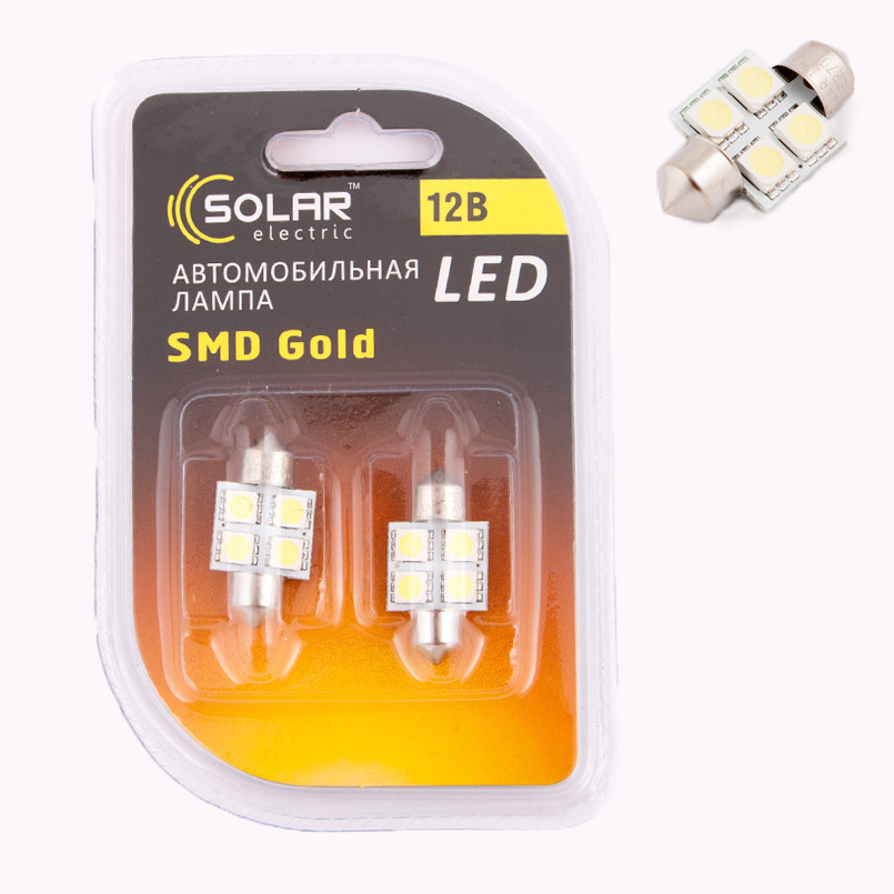 LED 12V SV8.5 T11x31 4SMD 5050 white (60 шт.)