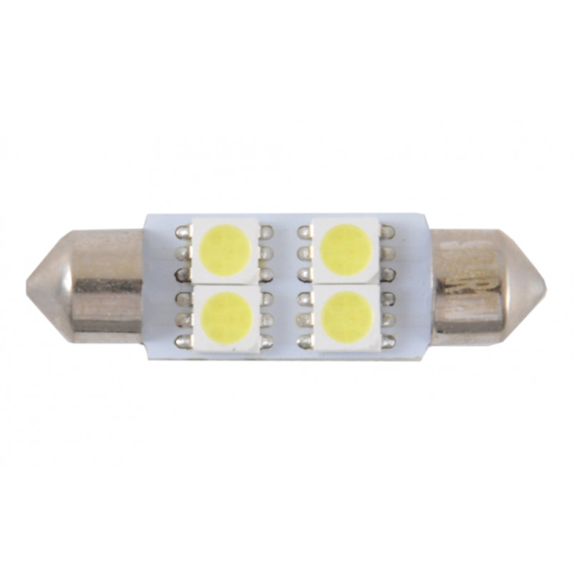 LED 12V SV8.5 T11x39 4smd 5050 white 2шт. (60шт.)