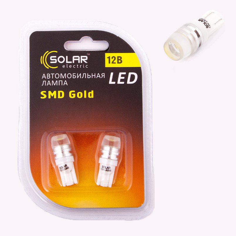 LED 12V T10 SMD 1W+Lens, white (70 шт.)