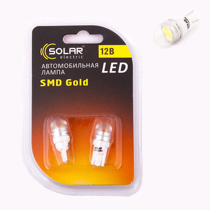 LED 12V T10 SMD 1W+Lens, white (70 шт.)