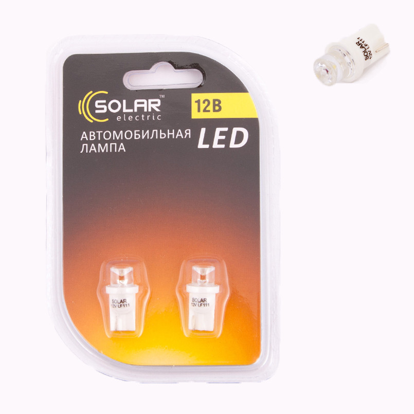LED 12V T10 W2.1x9.5d 1leds white 2шт. (75шт.)