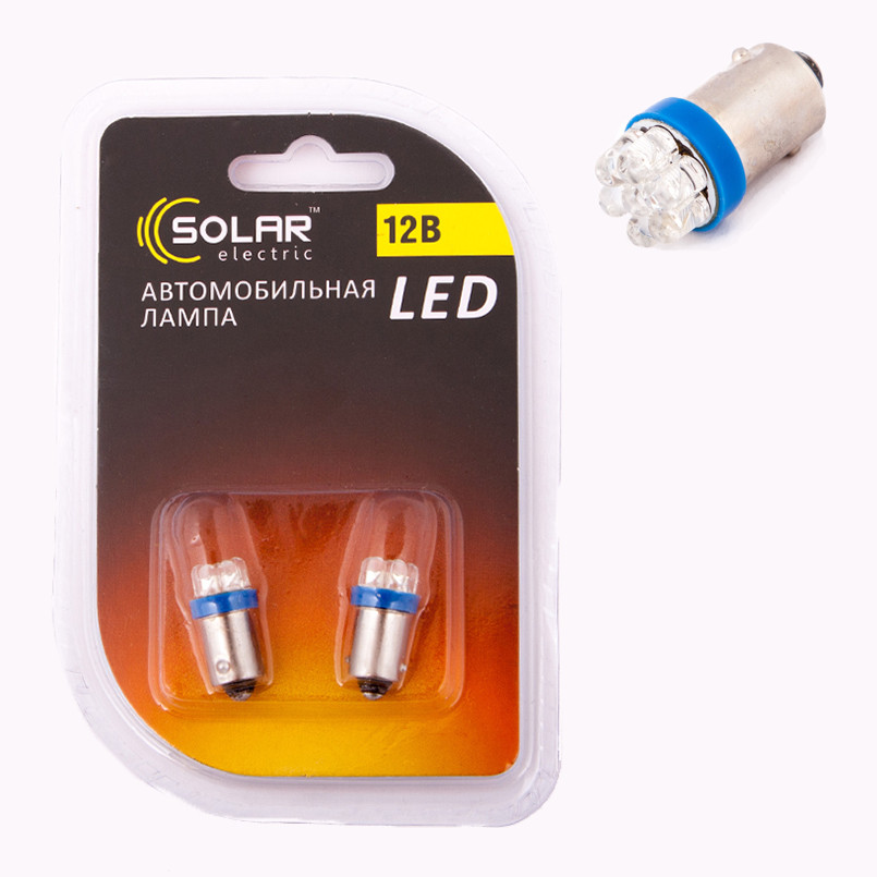 LED 12V T8.5 BA9s 7leds blue 2шт. (70шт.)