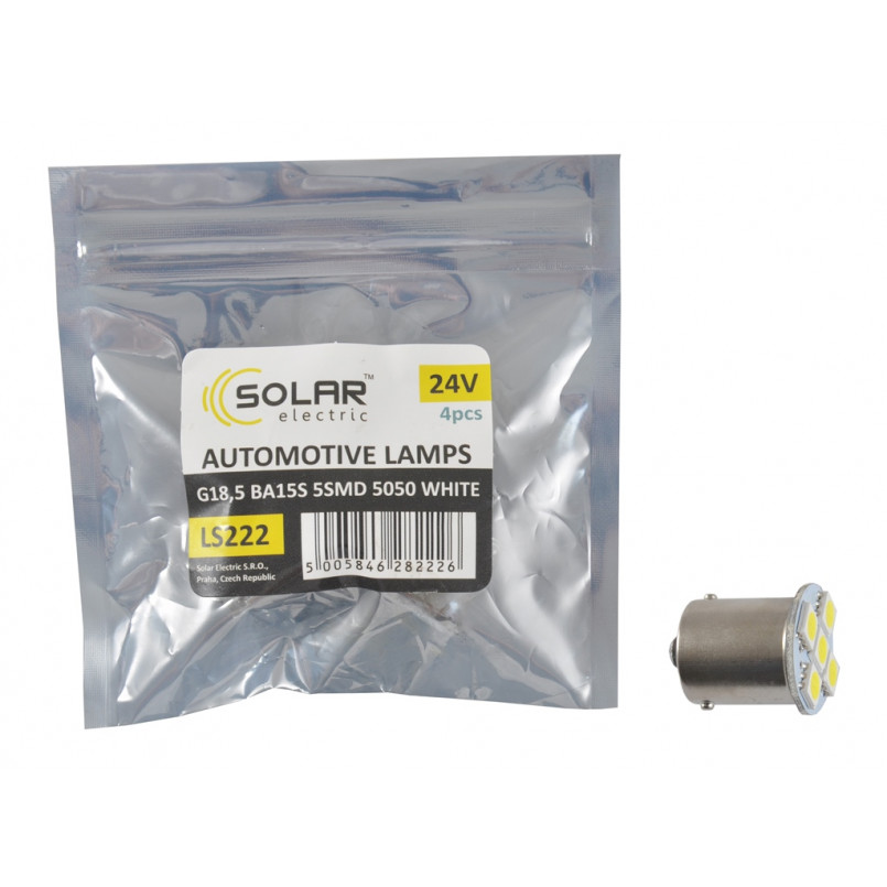 LED 24V G18.5 BA15s 5smd 5050 white 2шт. (40шт.)