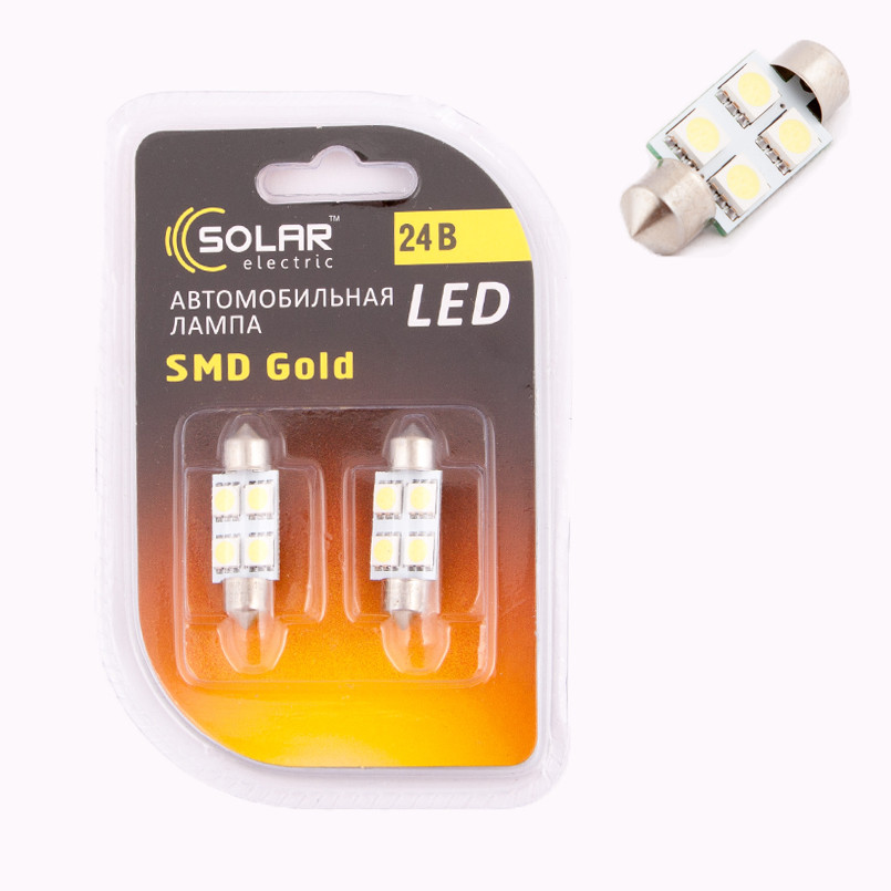 LED 24V SV8.5 T11x36 4SMD 5050 white (60 шт.)