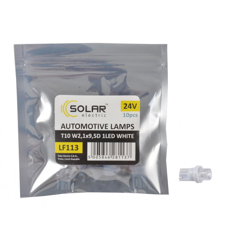 LED 24V T10 W2.1x9.5d 1leds white 2шт. (75шт.)