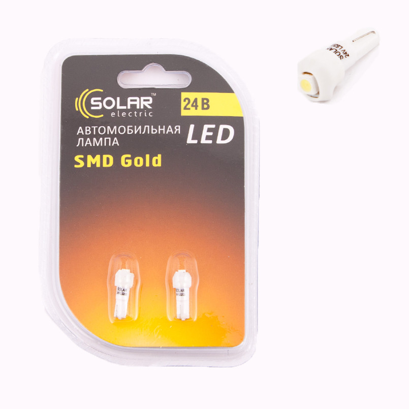 LED 24V T5 W2x4.6d 1smd 3528 white 2шт. (90шт.)