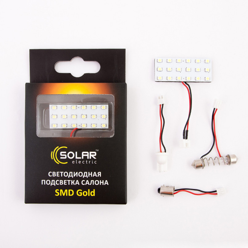 Підсвітка салону 12V 50x20mm 18SMD 3528 white 3 адаптера (25 шт.)