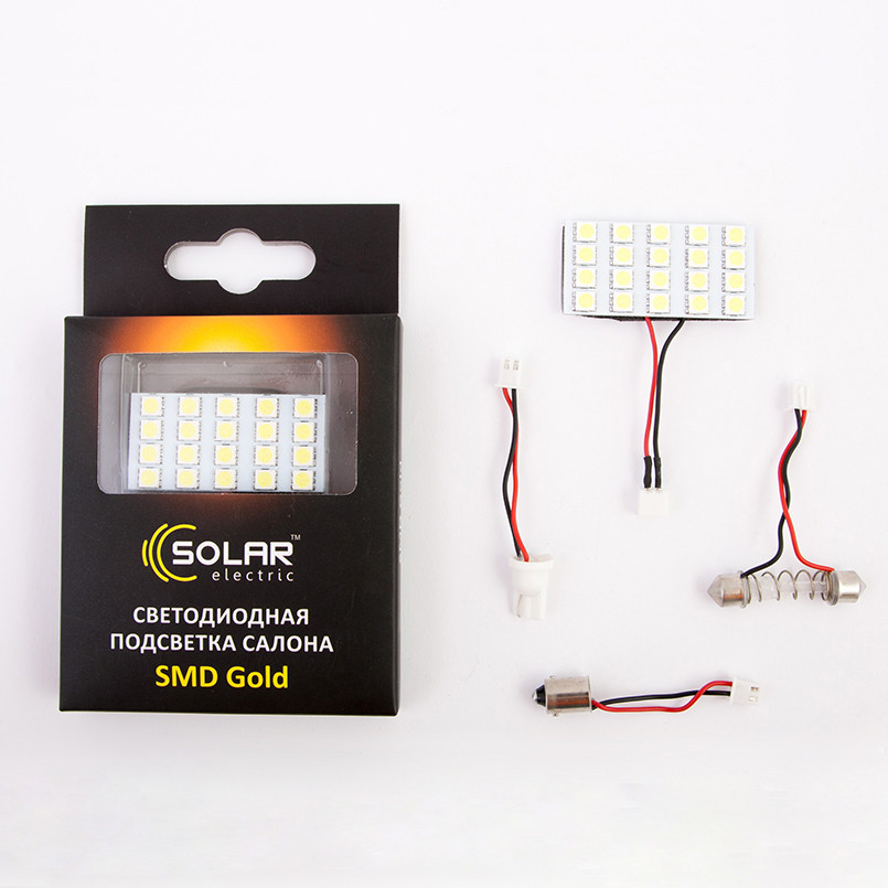 Підсвітка салону 12V 50x25mm 20SMD 5050 white 3 адаптера (25 шт.)