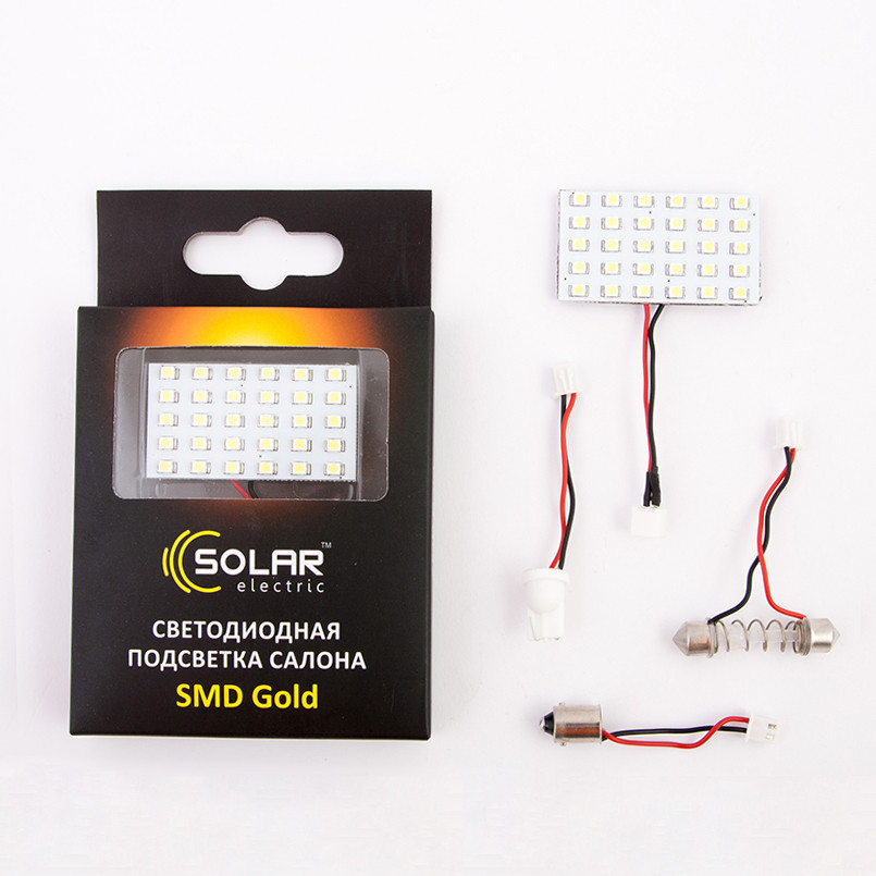 Підсвітка салону 12V 54x27mm 30SMD 3528 white 3 адаптера (25 шт.)