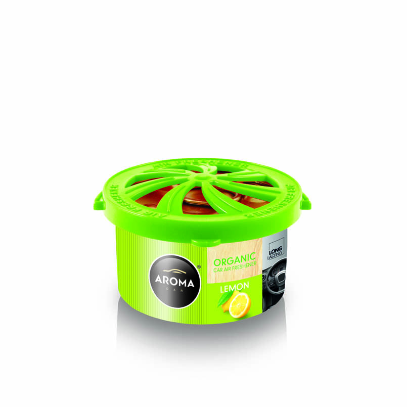 AROMA Ароматизатор Car Organic 40g - LEMON (48шт.) консерва