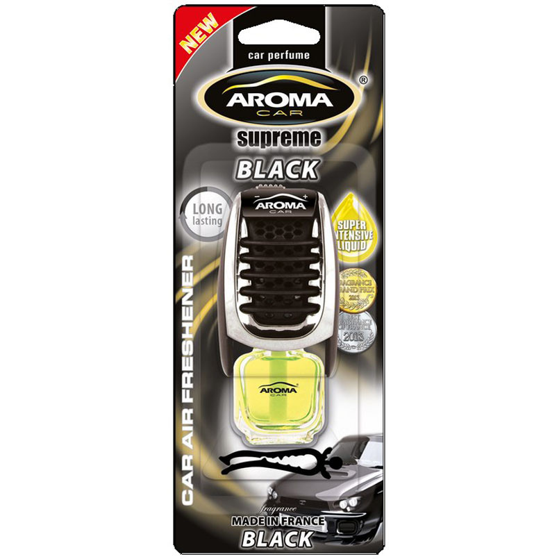 AROMA Ароматизатор Car Supereme Slim 8ml - BLACK (40шт.) на обдув