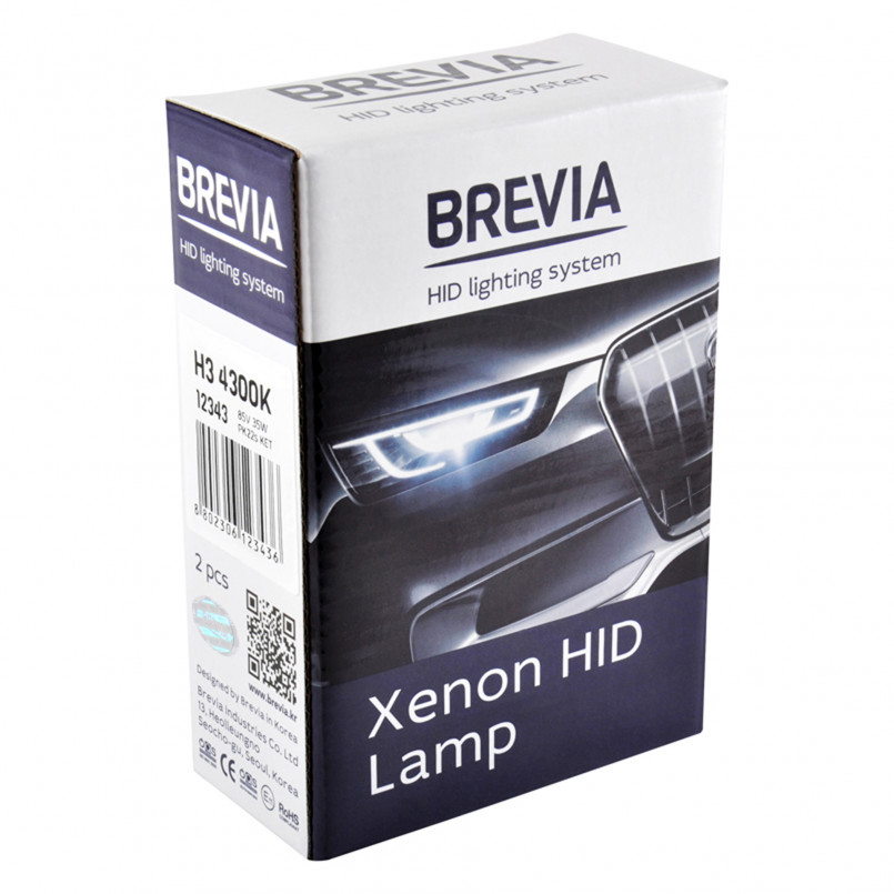 BREVIA Автолампа H3,4300K,85V,35W PK22s KET,(2шт.) XENON