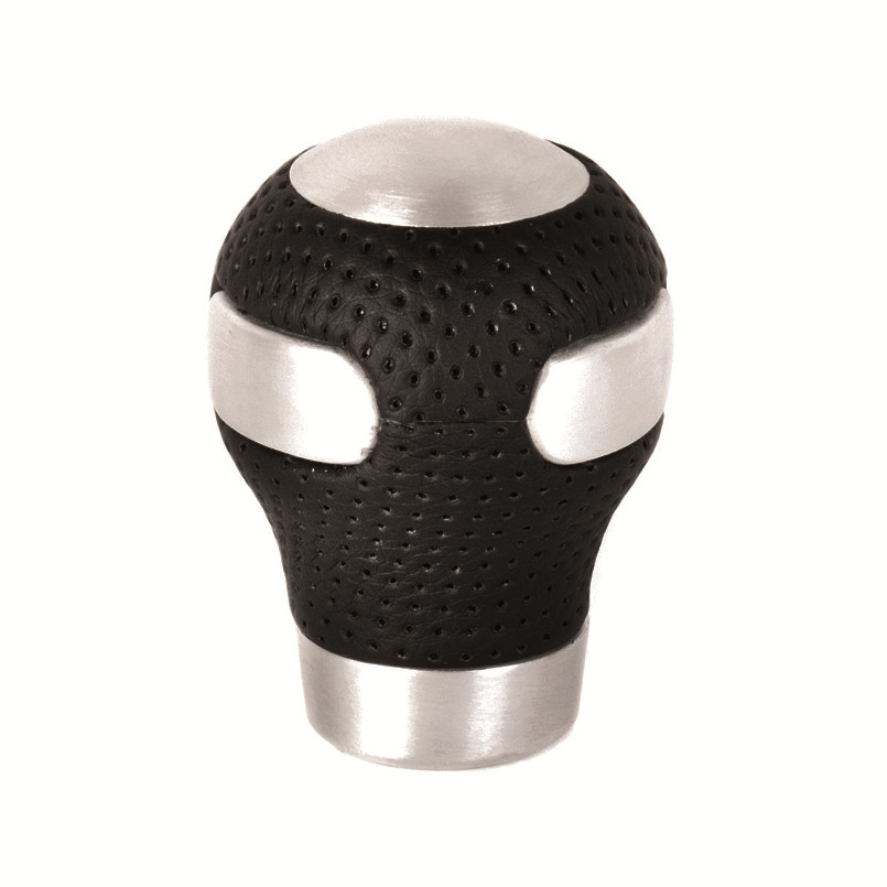 Ручка на коробку передач, перфорована шкіра хром