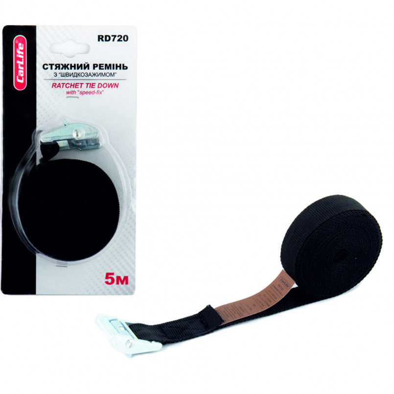 CARLIFE  Стяжка вантажу,5м.зі швидкозажимом 