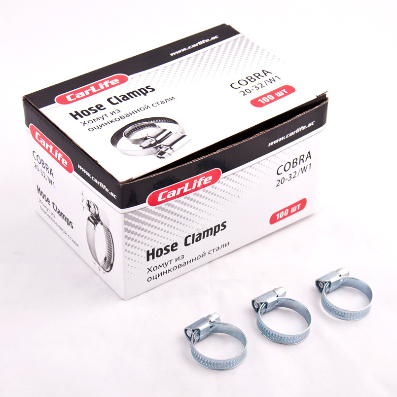 CARLIFE  Хомути  20-32,9mm, W1 (100шт.в.уп.) оцинк.