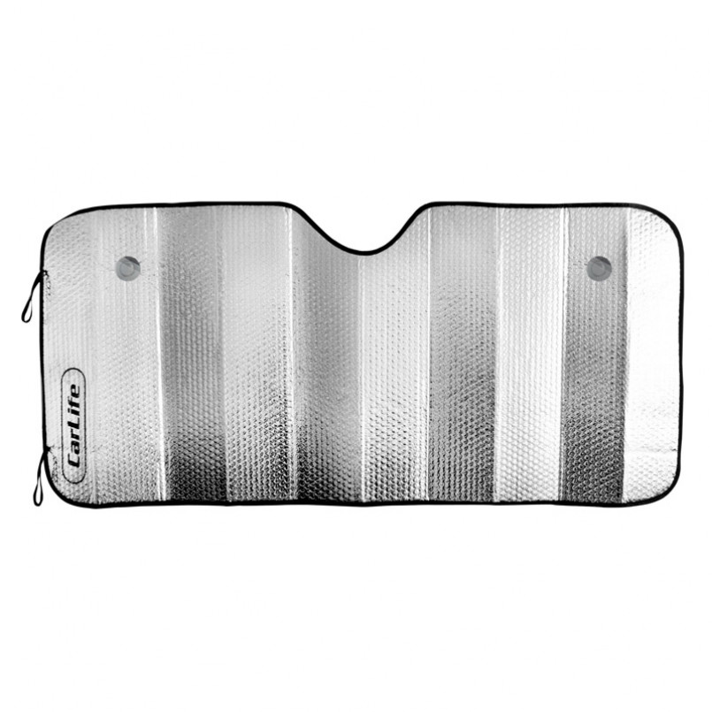 CARLIFE  Шторка сонцезахисна, лобова 145х70 см., срібна 