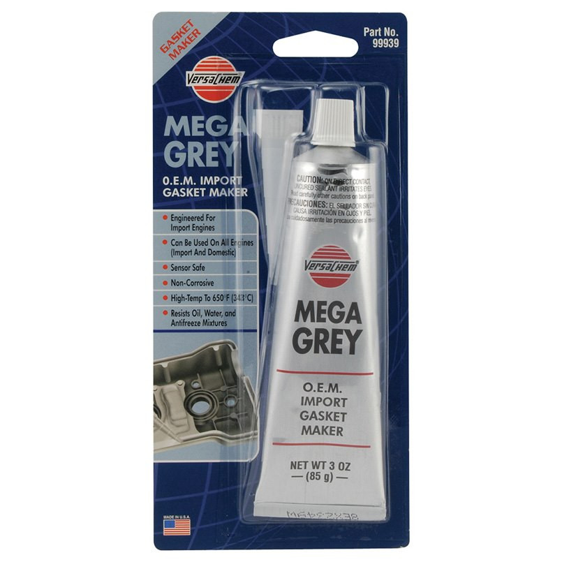 VERSACHEM  MEGA GREY SILICONE, 85g Сірий герметик використовується для відновлення більшості проклад