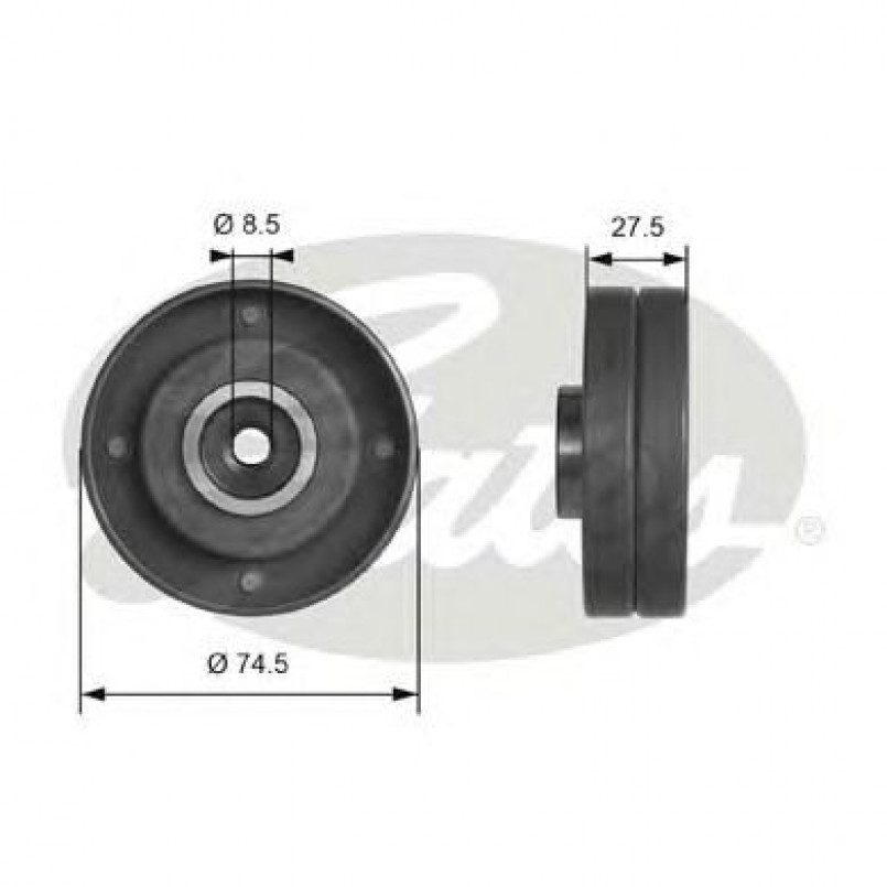 T41174 (7786-21216)  Обвідний ролик ременя ГРМ GATES POWERGRIP IDLER