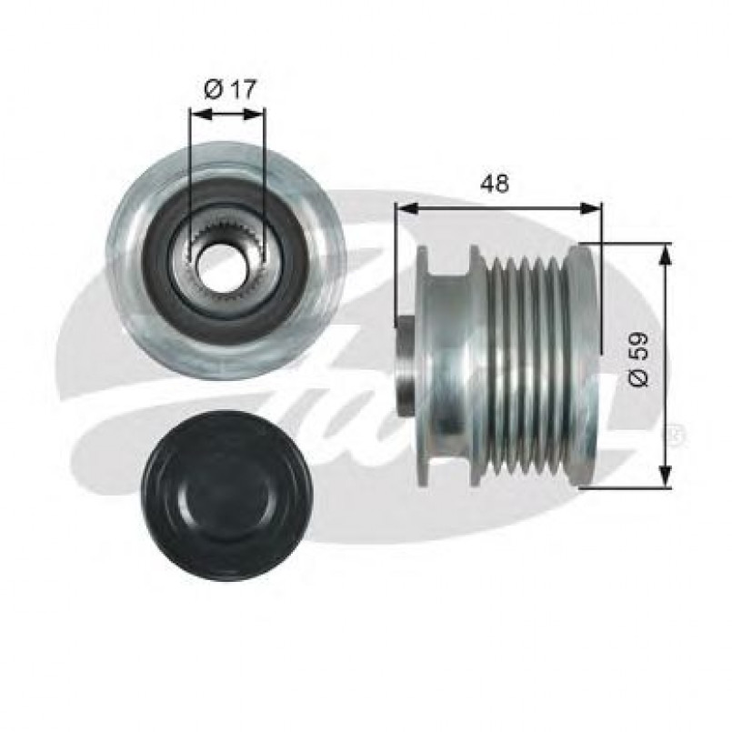 OAP7178 (7789-10178)  Шків генератора GATES OVERRUNNING PULLEY