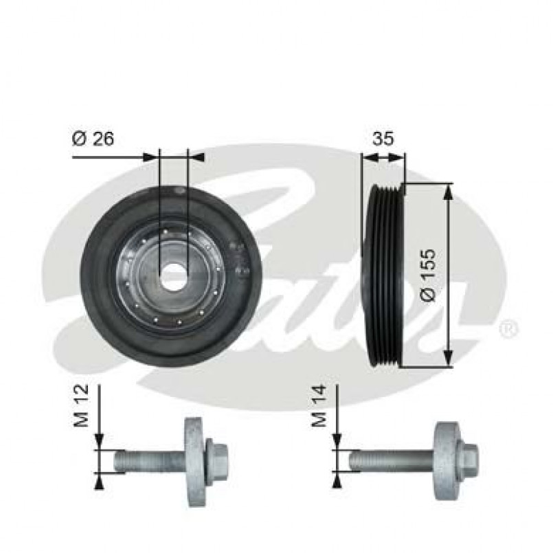 TVD1007A (7845-20012) Шків колінчастого валу (демпфер) GATES DRIVEALIGN DAMPER