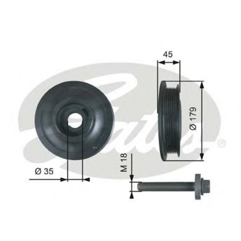 TVD1012A (7845-20017) Шків колінчастого валу (демпфер) GATES DRIVEALIGN DAMPER