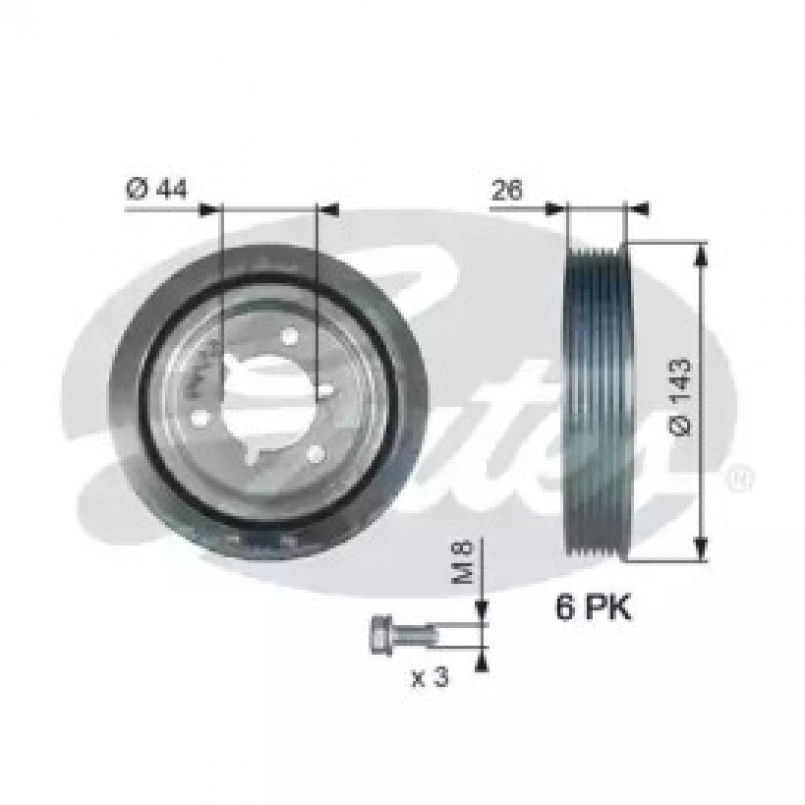 TVD1055A (7845-20060)  Шків колінчастого валу (демпфер) GATES DRIVEALIGN DAMPER