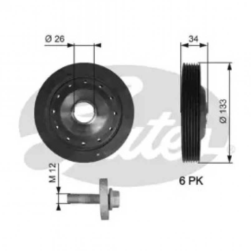 TVD1113A (7845-20113)  Шків колінчастого валу (демпфер) GATES DRIVEALIGN DAMPER