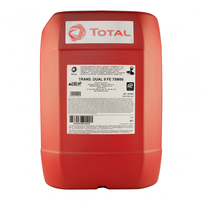 TOTAL TRANSMISSION DUAL 9 FE 75W90, 20L   олива трансмісійна
