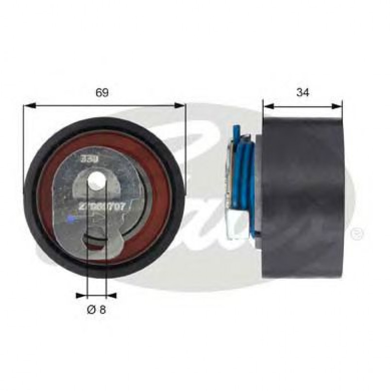 T43163 (7784-21137)  Натяжний ролик ременя ГРМ GATES POWERGRIP TENSIONER