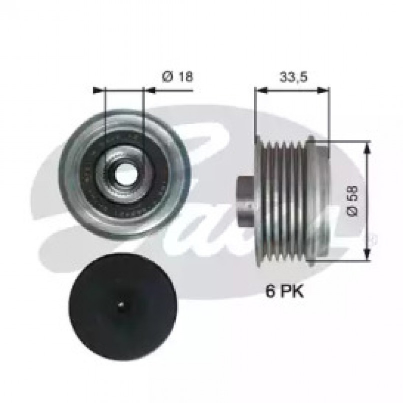 OAP7210 (7789-10210)  Шків генератора GATES OVERRUNNING ALT.PULLEY