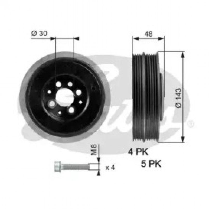 TVD1015A (7845-20020)  Шків колінчастого валу (демпфер) GATES DA TORS VIBR. DAMPER