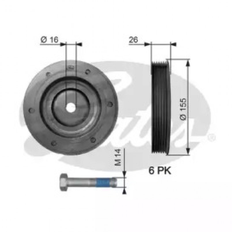 TVD1020A (7845-20032)  Шків колінчастого валу (демпфер) GATES DA TORS VIBR. DAMPER