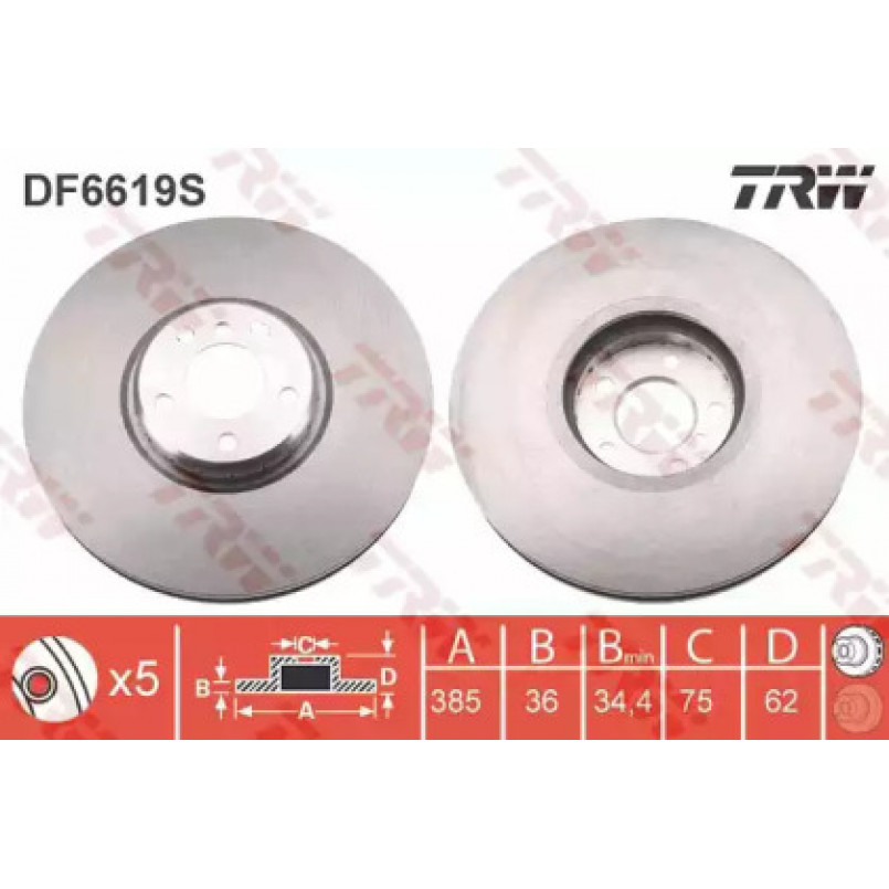 DF6619S  TRW - Гальмівний диск
