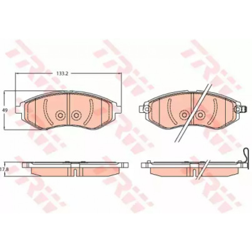 GDB3634 TRW - Гальмівні колодки до дисків